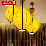 新中式布艺灯笼吊灯大气装饰客厅卧室吊灯创意酒店茶楼餐厅灯具Q