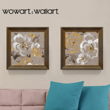 Wowart 美式花卉装饰画餐厅楼梯玄关抽象挂画客厅背景墙画有框画