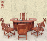 红木家具非洲花梨木茶桌椅子组合实木鸟巢茶枱泡茶桌功夫休闲茶台