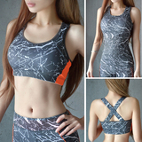 2015新款石头纹带胸垫防震运动文胸女士健身跑步背心式无钢圈内衣