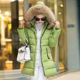 2015冬季新款女装韩版修身羽绒棉中长款女式棉衣棉袄棉服外套连帽