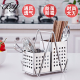 B&y304不锈钢筷子筒筷子笼筷盒双筒筷架厨房置物架餐具沥水架