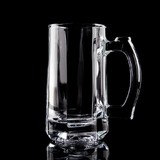 青苹果啤酒杯玻璃带把超大 果汁冷饮杯透明创意大杯子洋酒杯特价