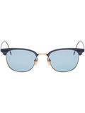 美国代购 Thom Browne/桑姆-布郎尼 男士海军蓝18K金哑光太阳眼镜