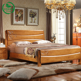 床 实木大人床橡木床双人单人床1.5/1.8米高箱储物床现代中式婚床