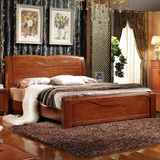 全实木床橡木双人床 实木床1.8米1.5米高箱储物床 婚床免费送装