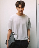 韩国东大门代购男装 16夏季宽松纯色弹力短袖T恤 简约大码质感