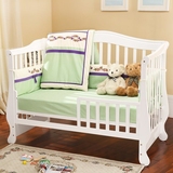 全实木宝宝床童床婴幼儿榉木床护栏睡床欧式小孩子 儿童床婴儿婴