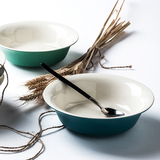 ijarl日式陶瓷反口汤碗创意面碗居家餐具饭碗宜家面碗沙拉碗大碗