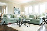 美式法式三亚麻布小户型客厅单双人沙发组合酒店办公沙发欧式家具