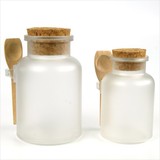 100g 200g圆形ABS浴盐瓶分装瓶 塑料瓶 软木盖木勺瓶 面膜粉膏霜