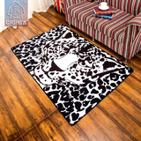 欧美创意个性潮牌黑白豹纹长方形美式地毯卧室客厅茶几薄大地毯