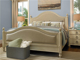 美式床全实木 复古乡村田园欧式双人床深色古典仿古1.8特价实木床