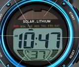时尚太阳能钢带手表双机芯电子夜光表计时手表防水多功能手表
