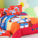 双12预热 秋冬哆啦A梦快乐伙伴四件套 卡通被套床单 儿童床上用品