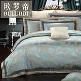 欧罗帝高档奢华 欧式家纺 贡缎提花床单被套 双人床上用品四件套