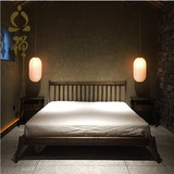 新中式实木床禅意水曲柳双人床简约现代中式大床双人床卧室家具