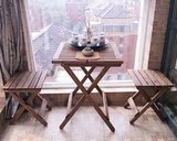 实木双人餐桌椅组合折叠咖啡厅户外茶桌茶几简易休闲快餐桌子椅子