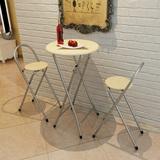 休闲桌情侣餐桌折叠餐桌椅简易小户型咖啡桌简约酒吧桌椅套装