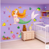 可移除卡通鱼墙贴儿童房幼儿园卧室装饰贴画墙纸自粘浴室玻璃贴纸