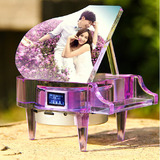MP4水晶钢琴音乐盒 DIY个性定制照片刻字 生日礼物结婚礼品送闺蜜