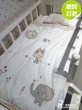 彩棉针织婴儿宝宝儿童床四件套幼儿园被子100*130 秋冬季外贸新品