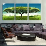 现代家居 装饰画客厅沙发背景墙 壁画挂画卧室三联无框画 常青树