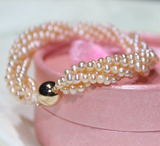 天然淡水珍珠手链3mm小珍珠强光近圆椭圆多层款时尚韩版小清新