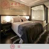 新中式实木水曲柳家具床酒店别墅样板房1.8米婚床现代简约布艺床