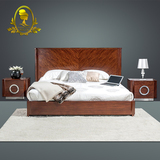 北欧实木床简约现代双人床1.8米新中式小户型宜家新古典卧室家具