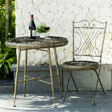欧式复古铁艺花园桌椅三五件套组合休闲庭院户外阳台椅子茶几套件