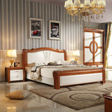 实木床1.8米地中海全实木床中式高箱床加厚双人橡木床欧式公主床