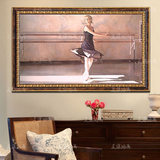 油画欧式客厅装饰画卧室玄关过道走廊挂画手绘芭蕾舞蹈人物