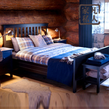 北欧风格美式乡村现代 简约款纯实木床 进口橡木小户卧室床可定制