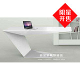 简约创意欧美异形个性几何设计白色书桌会议桌办公台老板桌定制