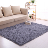 加厚丝毛纯色可机洗地毯卧室客厅茶几长方形床边毯防滑满铺地毯垫