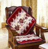 加厚夹棉透气红木沙发垫实木花边冬款拉舍尔毛绒防滑底保暖坐垫子