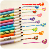 创意双头变色细荧光笔粉彩笔彩色重点标记涂鸦记号笔荧光板专用笔