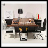 北欧风格双人书桌SOHO办公电脑桌现代简约办公桌写字台现货 定制