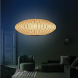 意大利蚕丝飞碟吊灯扁平款灯笼吊灯创意现代客厅卧室餐厅工程灯具