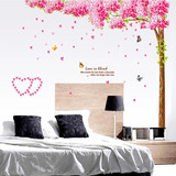 超大樱花树背景墙壁装饰墙贴纸卧室浪漫温馨床头墙上墙面创意贴画