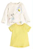 现货 英国NEXT正品代购2015女童 黄色雏菊短袖+白色小女孩长袖T恤