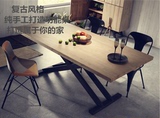 loft美式乡村风格铁艺办公桌椅全实木餐桌书桌电脑桌会议桌咖啡桌