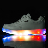 熊猫威尼潮童鞋儿童发光鞋男童LED闪光鞋女童闪灯鞋USB充电运动鞋