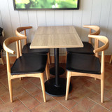 实木整装上海牛角椅桌椅肯德基西餐厅咖啡高档经典时尚厂家直销