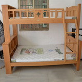 榉木儿童床实木床高低床上下床双层床上下铺母子床送两张床垫