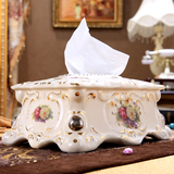 欧式纸巾盒陶瓷奢华复古高档家居装饰品客厅茶几摆件创意抽纸盒