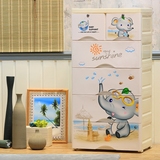 婴儿环保抽屉式组合收纳柜大号宝宝卡通加厚塑料衣柜储物多层特价