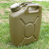 汽车备用油箱便携油桶20L 车载加厚立式复古塑料军绿色汽油桶