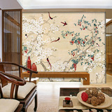中式玉兰花鸟3d壁纸古典背景墙客厅茶楼餐馆酒店主题墙纸壁画墙布